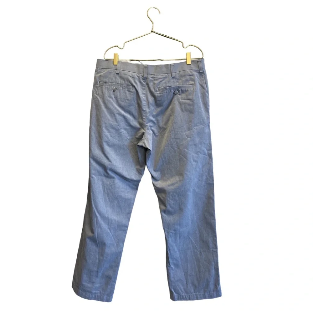 Croft & Barrow Mens Pants 36x32 Straight Leg‎ Light Blue Chambray Trousers 0009